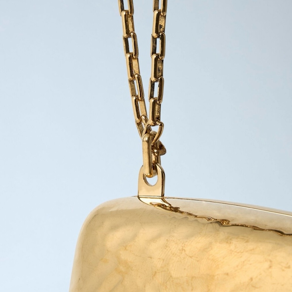 SAINT LAIRENT Minaudiere hammered logo clutch wristlet - Picture 5 of 6